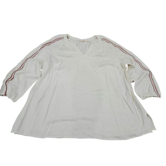 Soft Surroundings Embroidered Long Sleeve Linen Women's 2X XXL Shirt Top - Picture 1 of 8